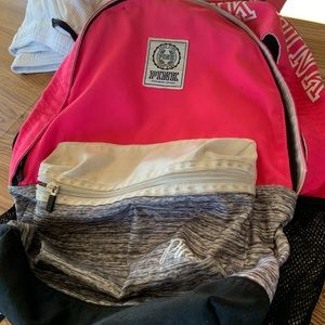 Pink Victoria secret backpack.